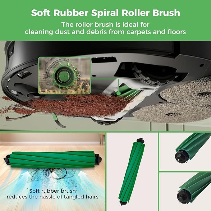 Yivy 28PCS Accessories Kit for iRobot Roomba Plus 405/505 Combo Robot Vacuum Cleaner, Parts Contents 2 Roller Brushes, 6 Side Brushes, 6 Dust Bags, 4 HEPA Filters, 8 Mop Pads, 1 Cleaning Brush