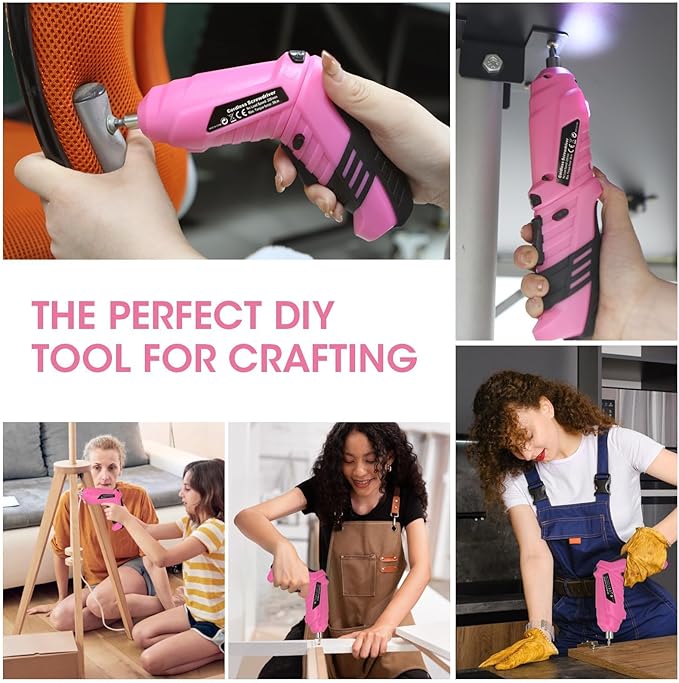 MQFORU Cordless Power Screwdriver Electric screwdrivers Rechargeable Set, Battery Powered Screwdriver Kit Including 47pcs Bits, Pivoting Handle and LED Lights Small Drills Cordless