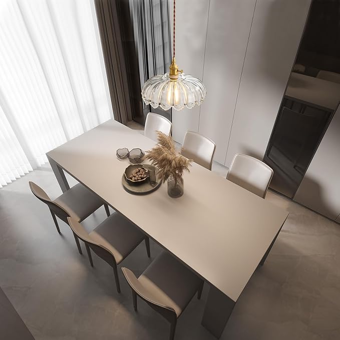 Glass Pendant Lights Kitchen Island, Vintage Pendant Light Fixtures Small Pendant Light Dining Room, Sloped Hanging Lamps for Living Room, Schoolhouse, Entryway, Foyer, E26