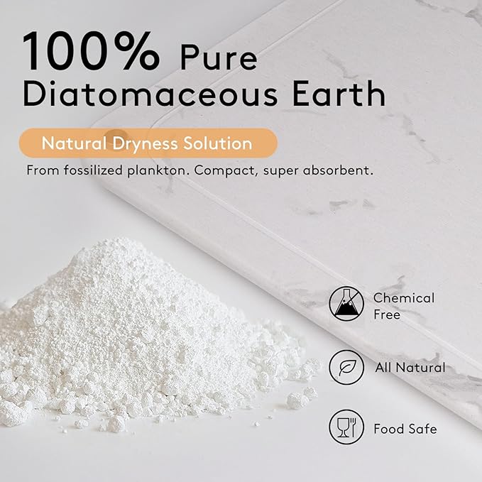 Stone Drying Mat for Kitchen Counter 15.7"x11.8" Marble White, Quick Dry Stone Dish Drying Mat with Legs, Drying Stone for Kitchen Counter Fits Various Dish Racks, Zero Rust Dish Drying Stone