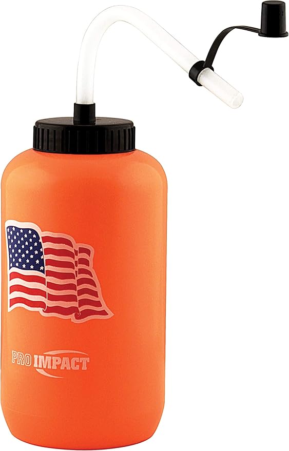 Pro Impact Squeezable Water Bottle Bendable Long Straw - LDPE BPA Free Plastic - Hydration for Baseball Hockey Gym MMA Yoga Boxing Cycling Softball Football Lacrosse (35.5 Oz.)