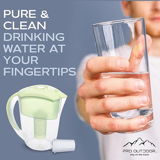 Purified Clean Crystal-Clear Water Filter Pitcher: Experience Enhanced Extraordinary Refreshing Hydration, Enjoying Convenience, Efficient and Quality You Deserve (Green - 2.4 LTS)