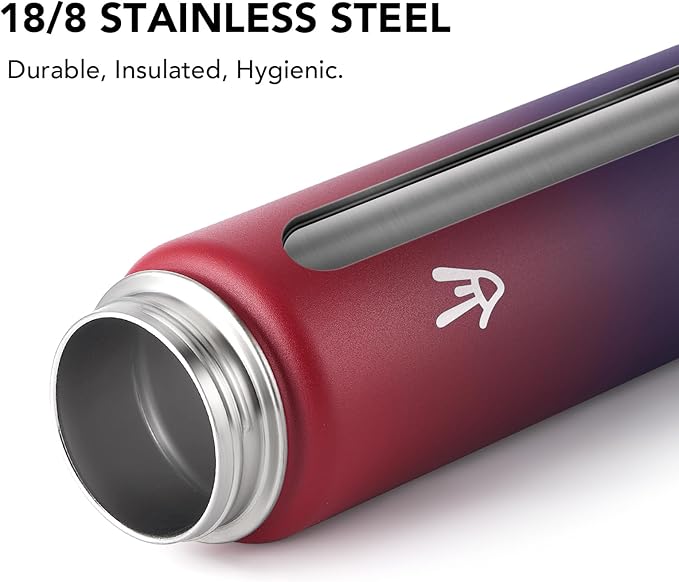 Enerbone Insulated Water Bottle, 32 oz Stainless Steel Water Bottles with Carrying Strap, Double-Wall Vacuum Insulation Thermos, Leakproof Sports Bottle with Straw, Keep Drinks Hot or Cold for Hours