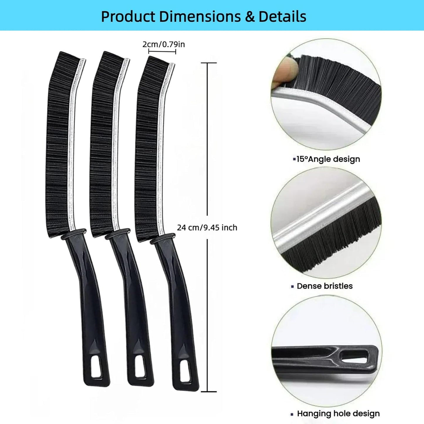 Crevice Cleaning Brush, Multifunctional Cleaning Brush Tool, Bathroom Gap Brush,Grout Brush, Cleaning Tools for Toilet, Bathrooms, Kitchens, Bathtub, Faucets, Sink, Windows，6pcs