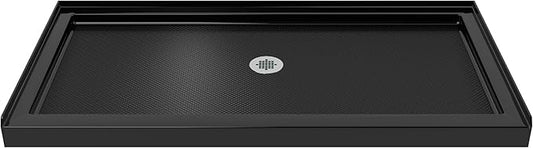 DreamLine SlimLine 32 in. D x 54 in. W x 2 3/4 in. H Center Drain Single Threshold Shower Base in Black, DLT-1132540-88