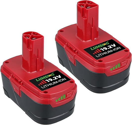 LUMSING 2Pack C-3 19.2V 7.0Ah Lithium-ion Replacement for Craftsman Battery Compatible with Craftsman 19.2V Battery DieHard C-3 315.115410 315.11485 130279005120235021 11375 Cordless Drills