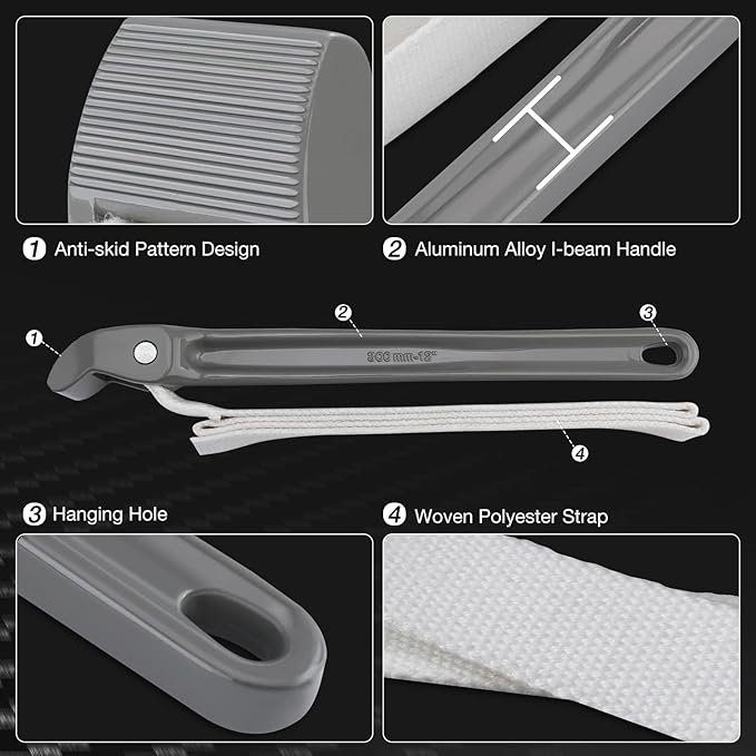 DURATECH Strap Wrench 12" Handle, Adjustable Nylon Strap Pipe Wrenches, Oil Filter Strap Opener Wrench