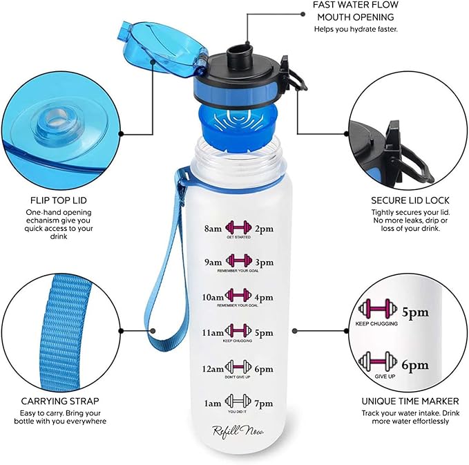 Winnie Pooh 32 Oz Water Track Bottle, Just A Girl Water Bottle With Time Marker, Pooh Bear Motivational Insulated Water Bottle, Gifts For Family Friend