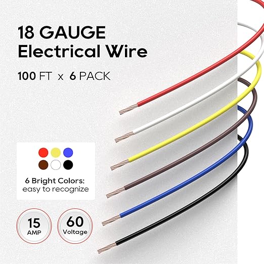 TOPDC 16 Gauge Electrical Wire, 6 Colors, 100FT Each Automotive Wire Combo, Copper Clad Aluminium(CCA), Hook up Wire Kit for Car Audio,Automotive Wiring,LED Lighting,etc