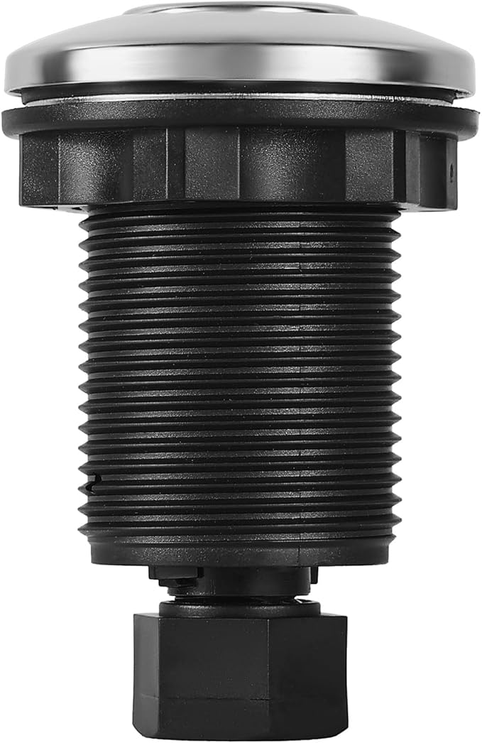 VEVOR Garbage Disposal Air Switch Kit, Dual Outlet Sink Top Air Switch for Food Waste Disposal, 2.5-inch Chrome-Plated Stainless Steel ON/OFF Air Push Button, Suitable for Stainless Steel Countertops