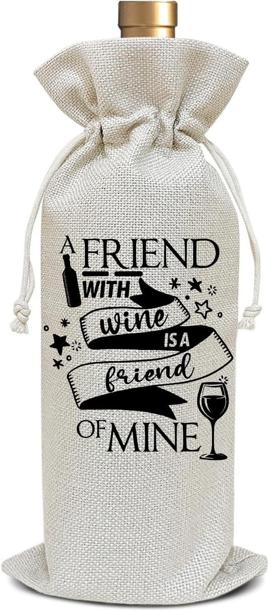 Funny Gift for Friends Bestie Sister, BFF Gifts, Birthday Gifts for Women Men Friendship Gifts for Coworker Colleague Thanksgiving Christmas Party Favor Wine Bag Decoration Supplies /30
