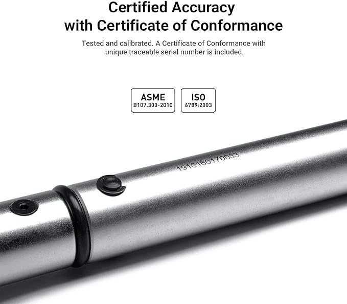 Capri Tools 31201 15-75 Foot Pound Industrial Torque Wrench Drive, 3/8" Drive, Matte Chrome