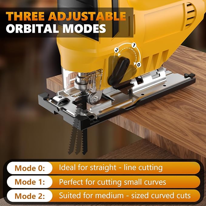Cordless Jig Saw for Dewalt 20v Max Battery, Brushless Orbital Jigsaw, 0°- 45° Bevel Cuts, 3 Orbital Settings with LED Light for Straight/Circle/Curve Cutting (No Battery)