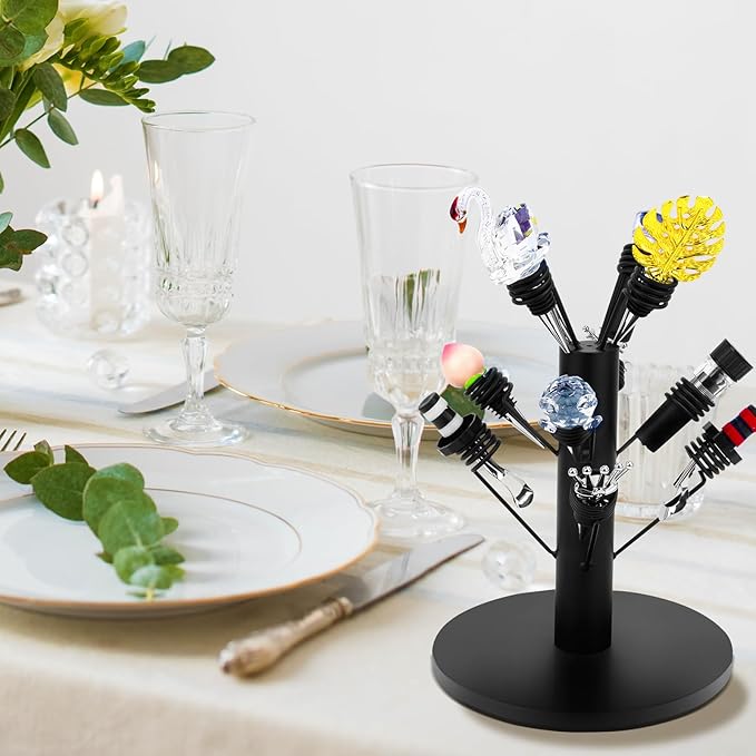 Bottle Stopper Holder, Wine Bottle Stopper Display Rack, 12 Slot Bottle Stopper Display, Tabletop Wine Bottle Stopper Holder Display Stand for Stoppers with A Diameter Greater Than 0.79 Inches