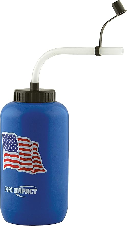 Pro Impact Squeezable Water Bottle Bendable Long Straw - LDPE BPA Free Plastic - Hydration for Baseball Hockey Gym MMA Yoga Boxing Cycling Softball Football Lacrosse (35.5 Oz.)