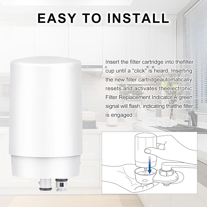 Faucet Water Filter Replacement for Brita Faucet Filter，Brita FR-200, FF-100 Replacement Filter-3 piece,White