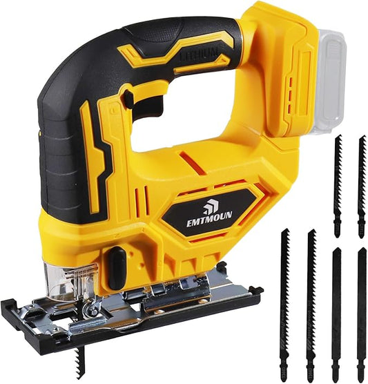 Cordless Jig Saw Compatible with Dewalt 20V Max Battery, Brushless Jigsaw For 3 Orbital Settings, 3200RPM, 0-45° Bevel Cuts, Jigsaw Tool with LED Light (Battery Not Included)