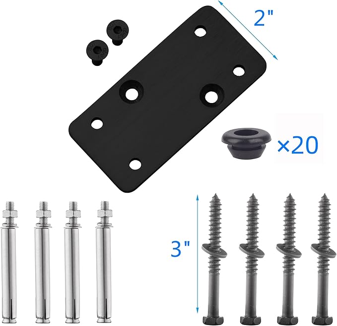 Cable Railing Post - Stainless Steel Square Fence Post for Deck Cable Railing System, Flat top 36"x 2"x2"- 10 Holes Level Pre-Drilled, Matte Black