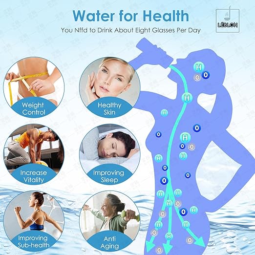 LEBLON™ High-Concentration Hydrogen Water Bottle with Skin Moisturizing Spray and Inhaler, by U.S. PEM SPE Technology, Featuring 5 MIN LED Display and 2000ppb Hydrogen Water Generator Concentration