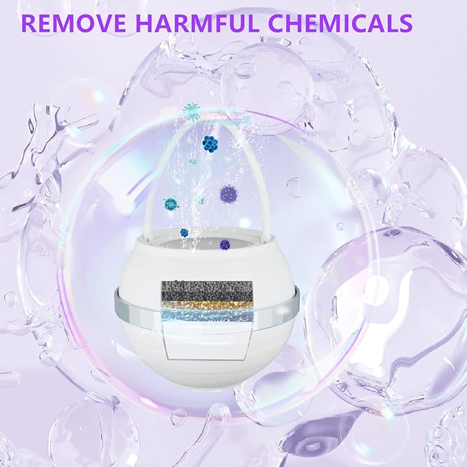 Bath Filter for Tub Bath Ball Filter Bathtub Water Filter for Faucet 2500 Gallons of Filtration, 8 Stages Bath Filter to Reduce Hundreds of Contaminants for Softer, Smoother Skin, BPA Free