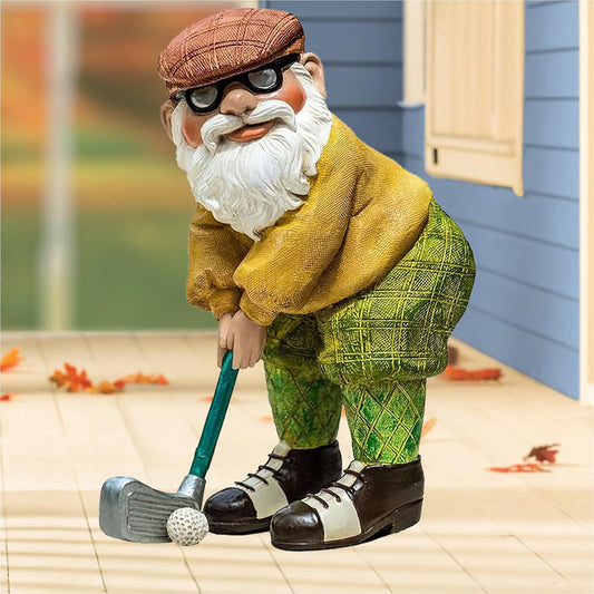 Elenon Golf Gnome Garden Statue Decorative, Adorable Flower Bed Decor Gnome Outdoor Decor, Funny Yard Patio Art Decor Dwarf Sculptures Table Ornament