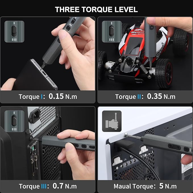 STREBITO Mini Electric Screwdriver, 155 in 1 Electric Precision Screwdriver Set with 140 S2 Magnetic Bits, Max 5 N.m, 650mAh Battery, Small Power Screwdriver Electronic Repair Tool Kit for Computer RC