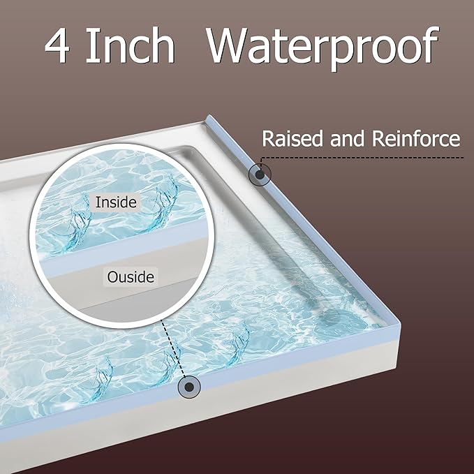 MORVANO 32 x 60 Shower Base with Right Drain and Removable Stainless Cover,Shower Pan Kit Non-Slip in White