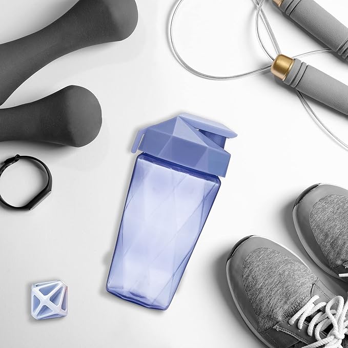 Classic 20oz Blender Shaker Bottle | Protein Shaker Bottle with Diamond Agitator | Shaker Cup with Carrying Handle and Dishwasher Safe | Light Blue - 20-Ounces