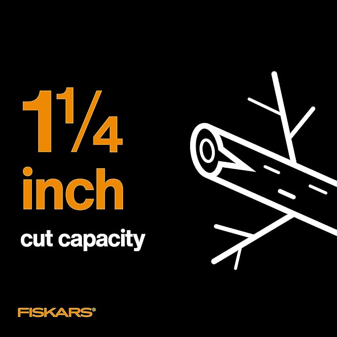 Fiskars 15-Inch PowerGear Loppers, Sharp Steel Blade Bush and Tree Trimmer, Cuts up to 1.25-Inch Diameter Branches, Rust Resistant and Lightweight Pruner, Yard Tools for Gardening