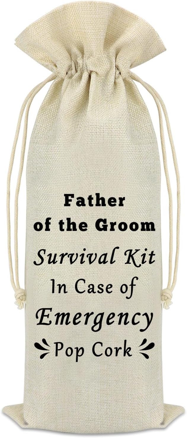Father of the Groom Gift Wine Bag Wedding Gifts for Dad from Son Father of the Groom Gifts from Bride Engagement Party Bridal Shower Gifts Wine Bottle Cover Bag Party Decorative Wine Bags