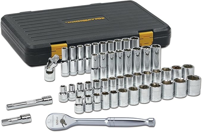 GEARWRENCH 49 Pc. 1/2" Drive 6 Pt. 120XP Mechanics Tool Set, Standard & Deep, SAE/Metric - 80700P