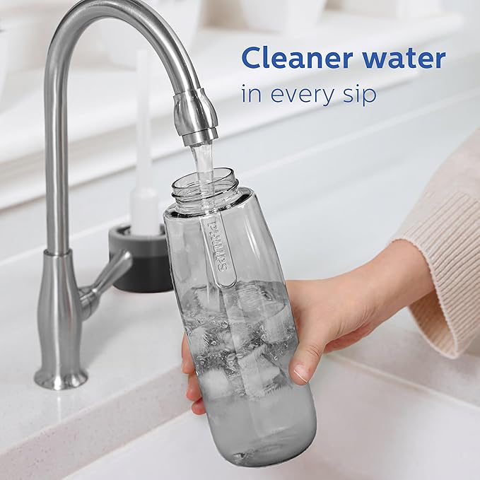 PHILIPS Filtered Water Bottle 22 Oz/36 Oz with Philips GoZero Everyday Water Filter, BPA-Free Tritan Plastic, Purify Tap Water Into Healthy Drinking Tasting Water