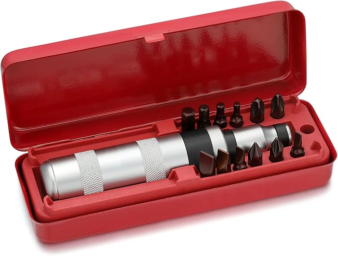1/2" Hand Manual Reversible Impact Driver Set Extractor-12 PCS Impact Screwdriver S2 Steel Much More Durable Disengage Rusted Fasteners (Short Impact Screwdriver)