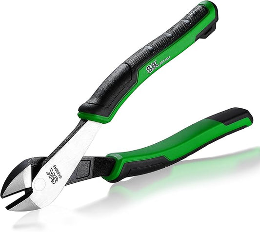 SK 8-Inch Diagonal Pliers, Premium CR-V Steel Construction, Ergonomic Anti-slip Handle for Comfortable Grip