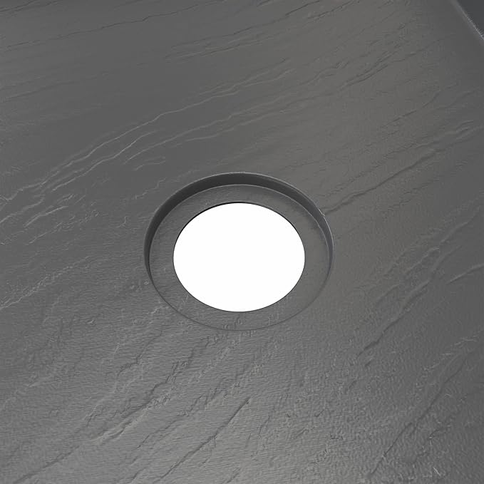 DreamLine SlimLine 30 inch D x 60 inch W x 2 3/4 inch H Right Drain Single Threshold Shower Base in Slate Gray