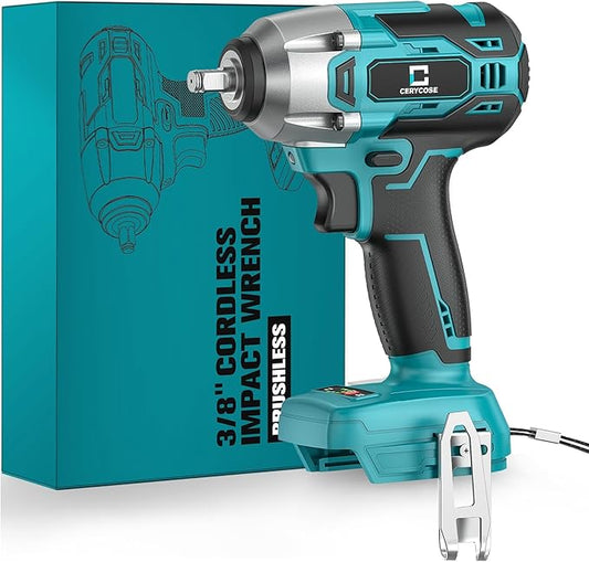 Cordless Impact Wrench for Makita Battery: 250FT-LBS 3/8 inch Impact Gun Brushless Electric Includes LED Work Light - 2400RPM Impact Driver Wrench - Bare Tool Only