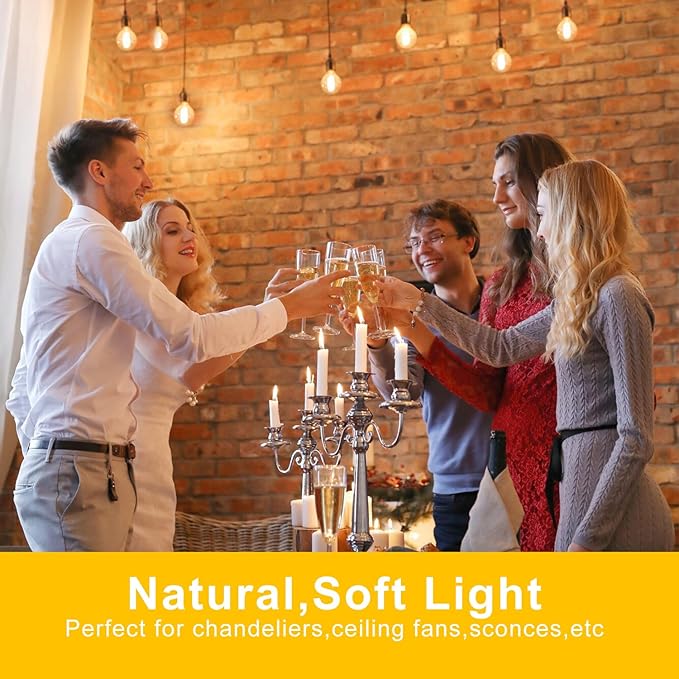 dalattin A19 Vintage LED Edison Bulbs, 60W Equivalent Light Bulbs, 2700K Soft White, Clear Glass Filament Bulb, Efficient 8W, E26 Base, 800 LM, CRI80+, Non-Dimmable for Home, Farmhouse, 24 Pack