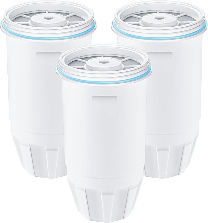 Water Filter Replacement Compatible with Zero Pitcher and Dispenser ZR-001 ZR-017 ZR-004 ZP-006 ZD-013 ZS-008, Multi-Stage Filter System, Reduce Lead, Chromium, and PFOA/PFOS, Pack of 3