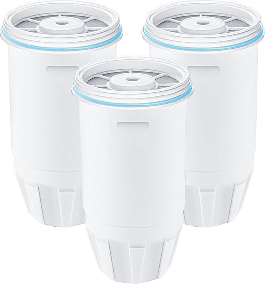 Water Filter Replacement Compatible with Zero Pitcher and Dispenser ZR-001 ZR-017 ZR-004 ZP-006 ZD-013 ZS-008, Multi-Stage Filter System, Reduce Lead, Chromium, and PFOA/PFOS, Pack of 3