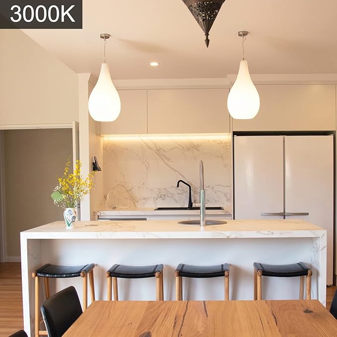 Energetic Dimmable LED Filament Light Bulbs, 8W, 60 Watt Equivalent, Warm White 3000K, Classic Clear Glass, A19 LED Light Bulb, 6 Pack