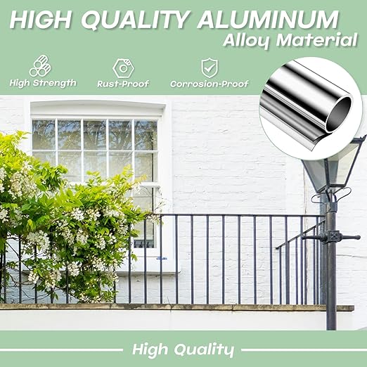 101 Pack 36 Inch Aluminum Deck Balusters 3/4" Diameter Hollow Round Balusters for Deck Railing Deck Spindles with Screws for Railing Fencing Balusters Staircase Spindles with Connectors