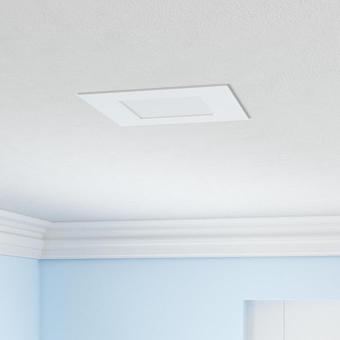 LUXRITE 6 Inch Ultra Thin Square LED Recessed Lighting, 5 Color Temperature Options 2700K - 5000K, Dimmable LED Downlight, 12W, IC & Wet Rated, 1000 Lumens, Canless LED Recessed Light, ETL (4 Pack)