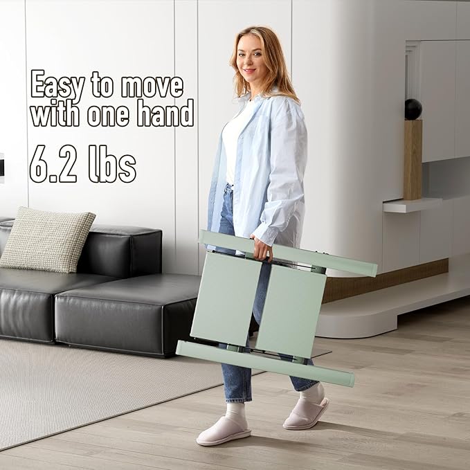 2 Step Ladder,Aluminum Folding Step Stool for Adults,Step Ladder with Wide Anti-Slip Pedal,330 lbs Capacity for Home,Office,Kitchen,Library(Green)