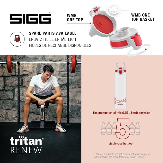 SIGG - Tritan Renew Transparent Water Bottle - Total Clear ONE MyPlanet - For Carbonated Beverages - Dishwasher Safe - With Fruit Strainer - Leakproof & Lightweight - BPA Free - 17 Oz / 25 Oz / 51 Oz