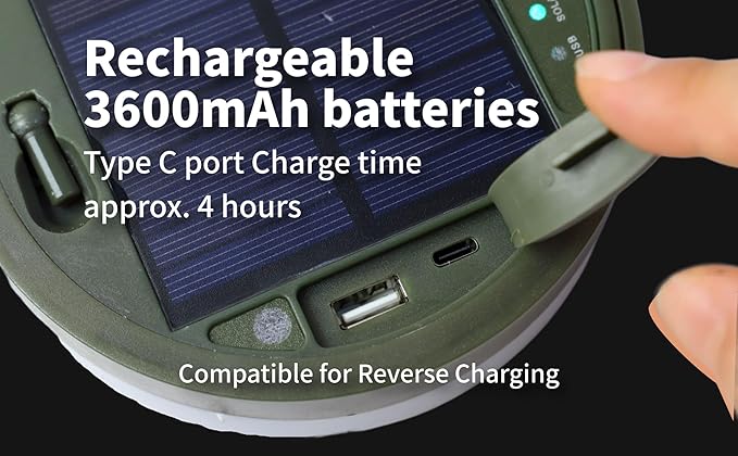 Solar Camping String Lights, 2 in 1 Solar Battery String Light Lantern Waterproof 39.4ft 8 Modes, Solar String Lights for Camping 3600mAh Rechargeable String Lights