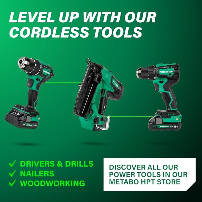 Metabo HPT 18V MultiVolt 1/2" Cordless Brushless Driver Drill Kit, High Power Drill Set with Bag, 2 Lithium-Ion Metabo Batteries and Charger, Compact Lightweight Power Driver, DS18DEX