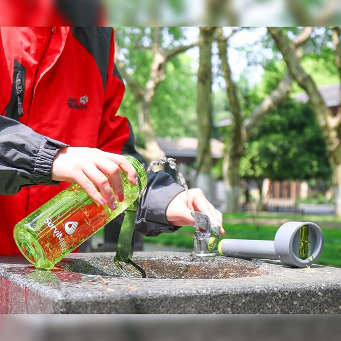 SurviMate 0.01μm Ultra-Filtration Filtered Water Bottle, Portable Water Filter Bottle with 4-Stage Filtration for Survival, Camping, Hiking, Backpacking, Drinking, Emergency