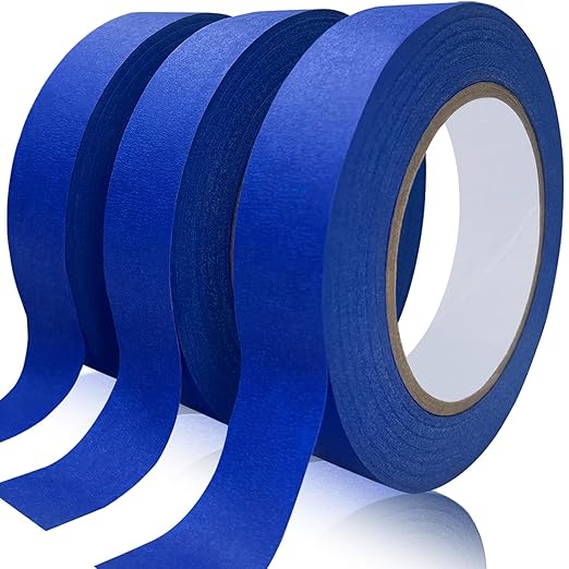 Premium Blue Painters Tape 3 Rolls, 0.94in x 60.1yds, Multi-Surface Painter's Tape Masking Tape for Painting, DIY Crafts Arts, Labeling, Decoration, Paint Tape for Indoor and Outdoor Use, Easy Removal