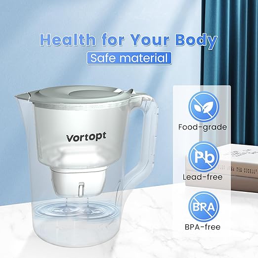 Water Filter Pitcher - 15-Cup Water Purifier Pitcher for Drinking Water, Reduces Chlorine, Lead and Bad Taste, 3 Months Lifetime, BPA Free,L2-Green(Included 1 Filter)