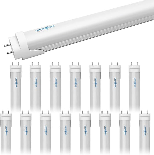 T8 LED Tube Light Bulbs 4 Foot 20W 40W Equivalent 4000K Natural White 2000LM, T8 T10 T12 Fluorescent Replacement, Dual-end Powered Ballast Bypass, Frosted Cover ETL Listed for Shop 16-Pack